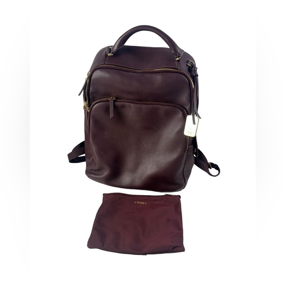 Elegant Brown Leather Backpack - Picture 1 of 16